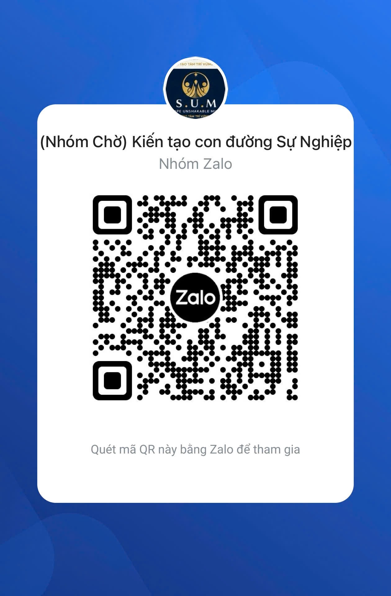 Mã QR nhóm Zalo Kiến tạo con đường Sự nghiệp
